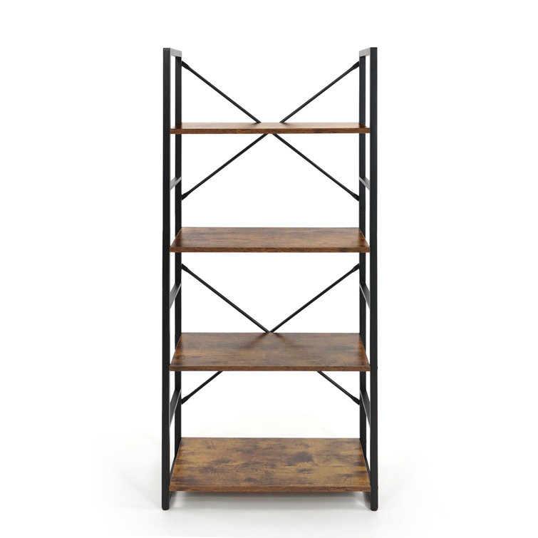 Caphaus 4 Tier Free Standing Shelf , 24 Inch Width Bookshelf, Bookcase